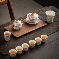 麦可菲手工银掐丝茶壶陶瓷杯品杯精致功夫茶具礼盒套装