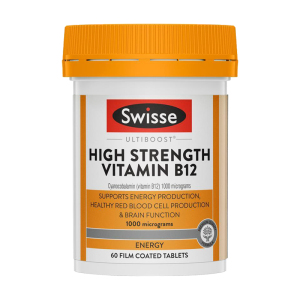 Swisse 高浓度维生素B12 1000mg 60粒 1瓶装 成人维生素矿物质男女精力充沛 澳洲进口