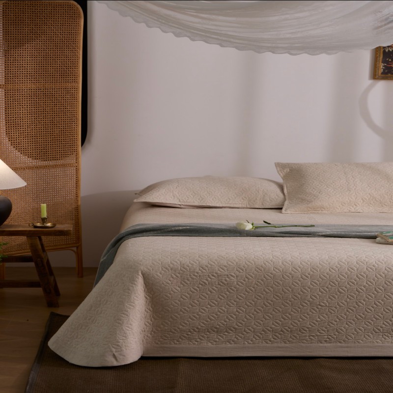 汉司家纺 HANSI-82 天丝麻床盖三件套 240*250cm (计价单位:套)黄色