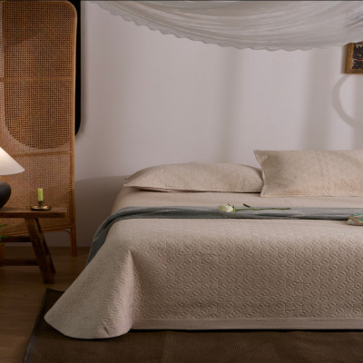 汉司家纺 HANSI-82 天丝麻床盖三件套 240*250cm (计价单位:套)黄色