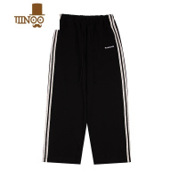 YANXU直筒运动裤男女宽松夏季百搭日系条纹卫裤复古潮牌三条杠休闲长裤