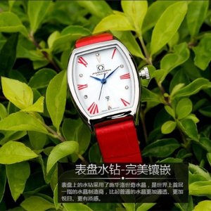 嘉年华CARNIVAL瑞士品牌手表石英表 女士防水韩版学生休闲时尚潮流手表 真皮带表镶水钻腕表 女神手表8323L