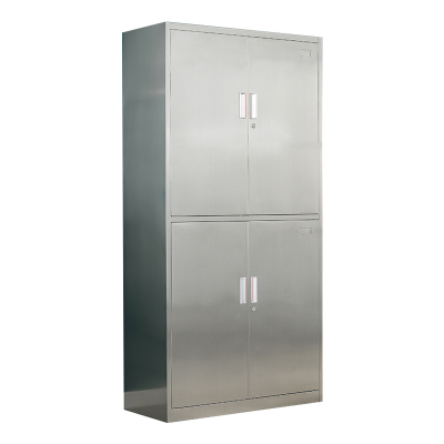 豪利特不锈钢文件柜档案柜资料柜储物柜器械柜仪器柜201全不锈钢通双节柜