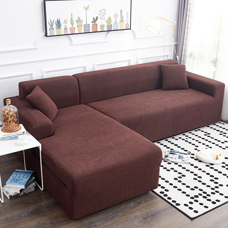 全包弹力通用组合型萬能懒人沙发套四季沙发垫巾全盖沙发套罩一套 琥珀棕 S[单人长90-140cm内]