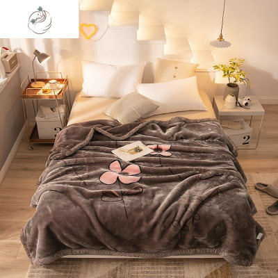亲肤加厚双层拉舍尔毛毯床单冬季保暖珊瑚绒双人被子单人学生盖毯舒适主义
