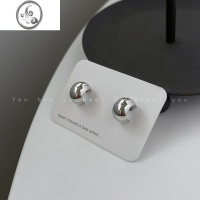 JiMi银色弧形耳钉女2023新款小众设计感独特金色耳环高级金属耳饰