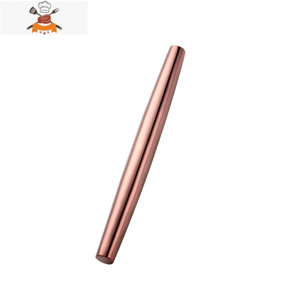 擀面杖家用304不锈钢擀面棍赶面棍滚轴擀饺子皮器烘焙工具 敬平 擀面杖[玫瑰金]