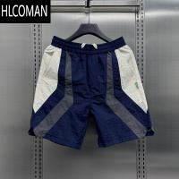 HLCOMAN潮牌2025新款拼色工装短裤男士夏季速干休闲裤青年宽松直筒五分裤