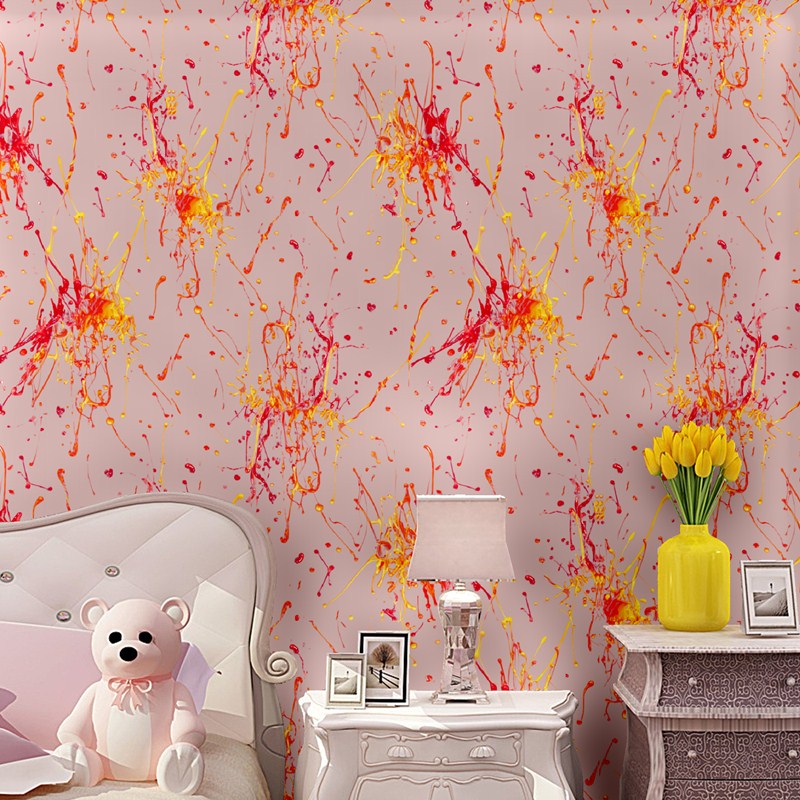 多彩色泼墨抽象彩绘油画个性墙纸 ktv酒吧收银台夜店沙背景壹德壹