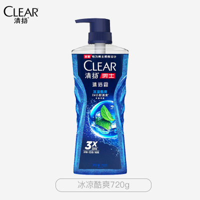 清扬男士冰凉酷爽沐浴露持久留香雨林觅静古龙香氛沐浴乳深层清洁 [冰凉酷爽]720g
