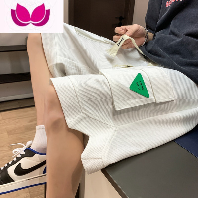 七斓工装短裤男夏季潮牌胖子大码半裤五分裤华夫格篮球运动裤ins高街