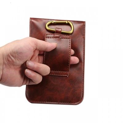 6寸手机包腰包男穿皮带竖款5.5寸多功能运动腰带挂包双层皮套_定制小号卡其色小号卡其色