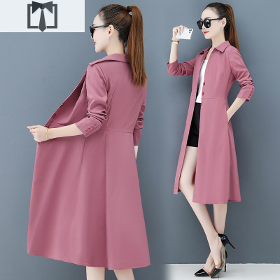 SUNTEK流行中长款风衣女士2021年春秋装新款韩版宽松大衣初春小个子外套风衣