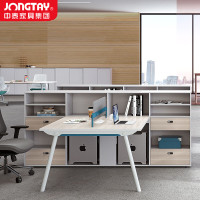 中泰(jongtay)双人财务办公桌椅组合屏风工位职员桌卡座员工桌办公家具1.6米 J-AT-GG16