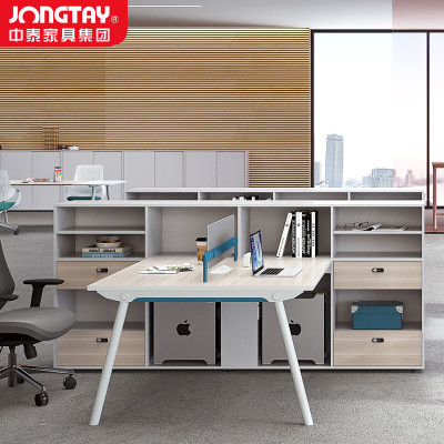 中泰(jongtay)双人财务办公桌椅组合屏风工位职员桌卡座员工桌办公家具1.6米 J-AT-GG16