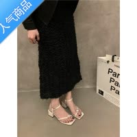 SUNTEK珍珠凉鞋女鞋子2023年夏季新款韩版温柔仙女风气质法式粗跟罗马鞋