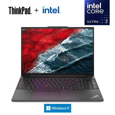 ThinkPad E16 23CD AI 2024 经典商务本 16英寸笔记本电脑 定制 英特尔酷睿Ultra7 155H 64G内存 1T固态 锐炫Arc显卡 2.5K高色域 黑