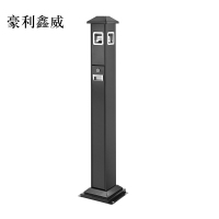 豪利鑫威不锈钢垃圾桶烟蒂柱灭烟桶带烟灰缸室外电梯口立式黑色屋顶黑色四边固定