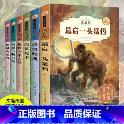 [正版]沈石溪动物小说全集6册后一头猛犸 三四五六年级小学生课外阅读书籍名师指导3-6年级必读课外书8-10-12岁儿