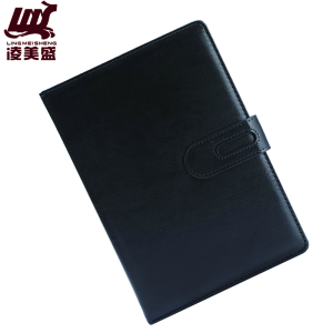 凌美盛 带扣PU革A5商务笔记本 80克道林纸14.1*20.5cm100张200页 25-66-1黑色 可定制印刷/本