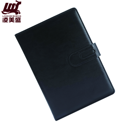 凌美盛 带扣PU革A5商务笔记本 80克道林纸14.1*20.5cm100张200页 25-66-1黑色 可定制印刷/本