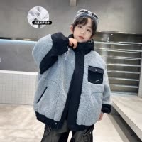 男童加厚外套秋冬款新款中大童帅洋气儿童冬季羊羔绒毛毛衣潮