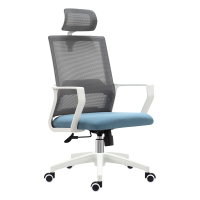 翌嘉 YJ-20102 办公椅人体工学椅会议椅 白色转椅带头枕