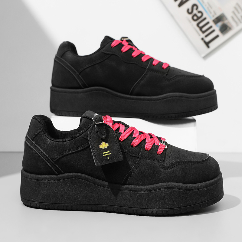 情侣款板鞋2026新款春季厚底增高鞋复古休闲工作运动潮鞋百搭男鞋