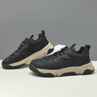 男生头层牛皮黑色透气休闲鞋男款潮鞋真皮百搭欧洲站男鞋休闲鞋男