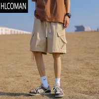 HLCOMAN@ 卡其色工装短裤男夏季潮宽松男生裤子休闲五分裤男款