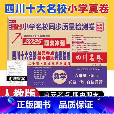 数学 人教版 六年级上 [正版]四川十大名校真卷六年级上册数学人教版RJ版 绵阳市重点名校小学6六年级上册期末总复习考试