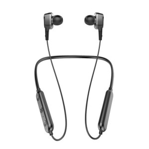 游蝶 BT入耳颈挂式双动圈立体左右声道无线蓝牙耳机5.0 一拖二狂甩不掉 黑色