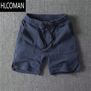 HLCOMAN夏季休闲重工水洗工装短裤 复古纯色卫裤复古男士五分裤
