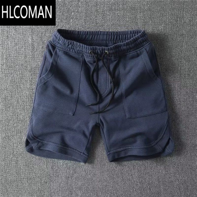 HLCOMAN夏季休闲重工水洗工装短裤 复古纯色卫裤复古男士五分裤