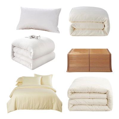 床上用品米黄色8件套(床单 被套 枕套 枕芯 空调被 冬被 凉席 垫被 ) 1.2米床