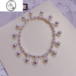 JiMi流苏铃铛手链有声豆豆珠银银森系波西米亚小清新手镯响情人节礼物