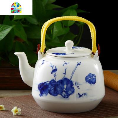 冷水壶 陶瓷大号茶壶 青花瓷可高温家用凉水壶 大容量单壶带过滤 FENGHOU 蝶恋玫瑰