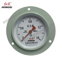 红旗 高精度轴向带边检测款压力表1级 Y100ZT 1.6MPA 块