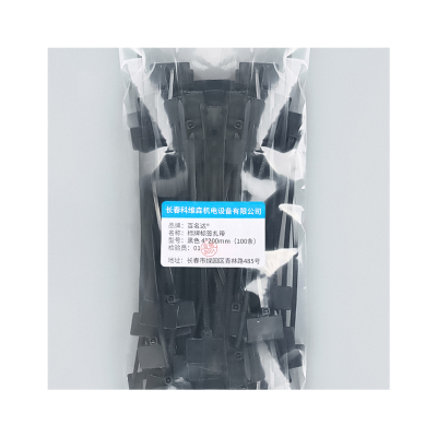 百名迖 标牌标签扎带 黑色 4x200mm(100条) 包