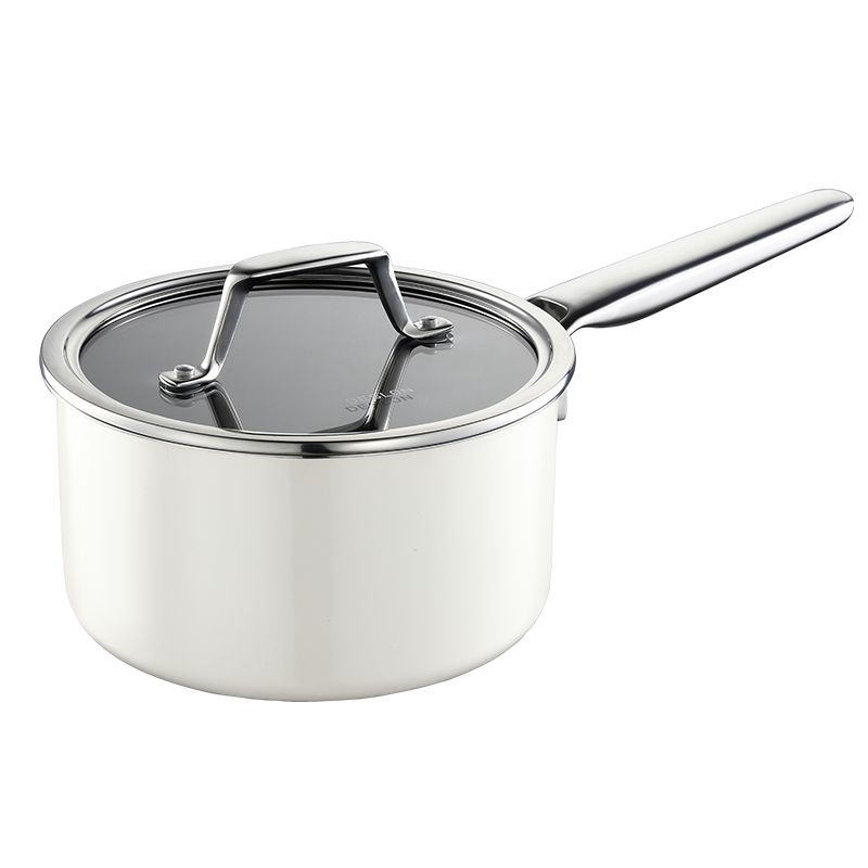 德世朗(DESLON) 云璟系列珐琅奶锅18cm 白色DP908-S18