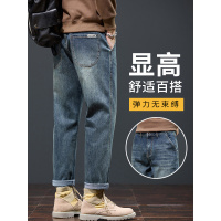 复古牛仔裤男潮牌春秋新款宽松直筒锥形休闲秋冬长裤子