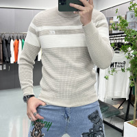 男士毛衣秋冬新款雪尼尔保暖加厚内衣线衣圆领打底针织衫男提花潮