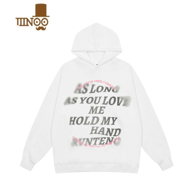 YANXUGTGA美式复古字母印花连帽卫衣潮牌ins高街宽松男女情侣上衣