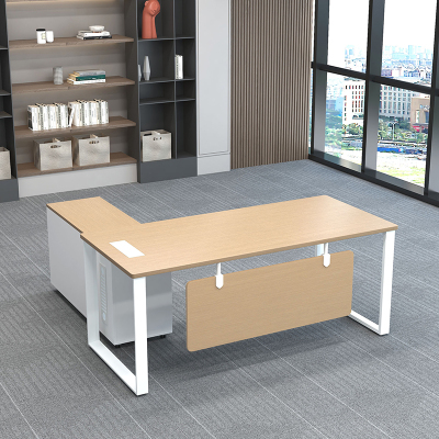 臻远ZY-D557-01简约办公桌主管桌经理桌含副柜五角管台架1800*800