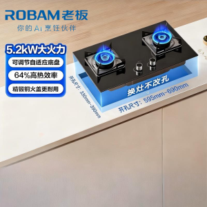 老板ROBAM 燃气灶 5.2kW 单灶具 双眼灶 燃气灶嵌入式 天然气灶JZT-22B1A (天然气)