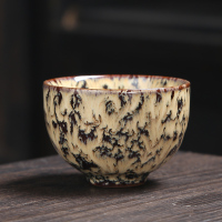 窑变陶瓷茶杯主人杯功夫茶具家用泡茶品茗杯个人杯单杯 三维工匠 窑变执手杯-青