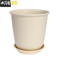 三维工匠仿陶瓷塑料花盆大号加厚阳台绿植创意绿萝盆栽多肉盆 送托盘 高款米色 5号[口径27cm]花盆容器