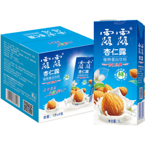 露露 杏仁露1L×4大利乐 经典原味 植物蛋白饮料(泡沫箱装)