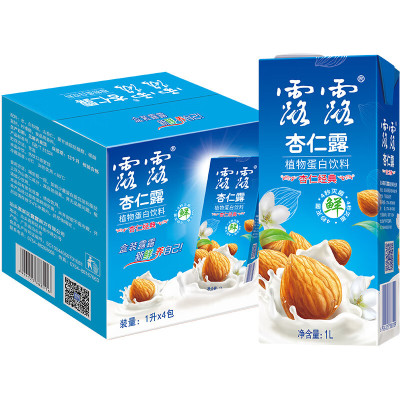露露 杏仁露1L×4大利乐 经典原味 植物蛋白饮料(泡沫箱装)