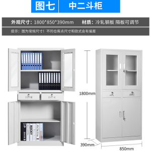 豪利特钢制文件柜办公资料柜铁皮档案柜带锁储物柜财务凭证柜
